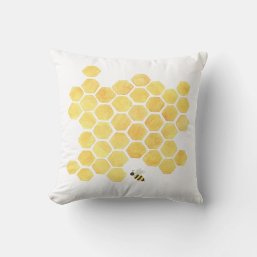 Coussin jaune de ruche de nid d'abeilles (Recto)