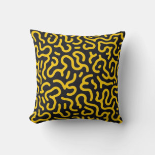 Coussin Jaune Électrique Réaction Diffusion Abstrait Cyber