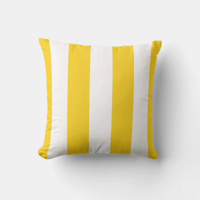 Coussin Jaune et blanc Awning Stripes extérieur Jaune Orei (Recto)