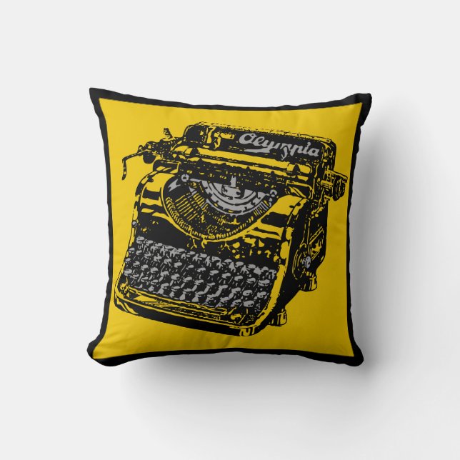 Coussin jaune et noir Vintage (Recto)