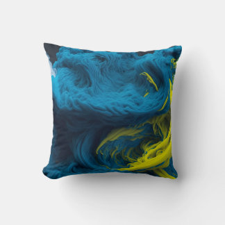 Coussin Jaune et Tha Fumée Moderne Abstrait
