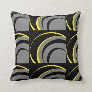 Coussin Jaune gris noir