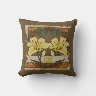 Coussin Jaune Lily Vintage Fleurs Gratitude Bonheur