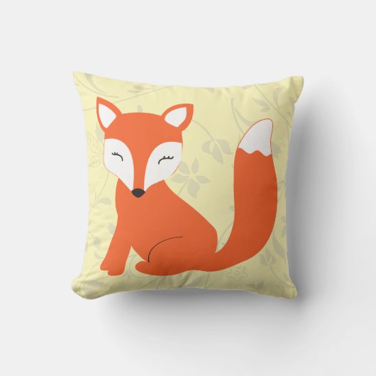 Coussin jaune mignon de Fox de bébé de CBendel (Recto)