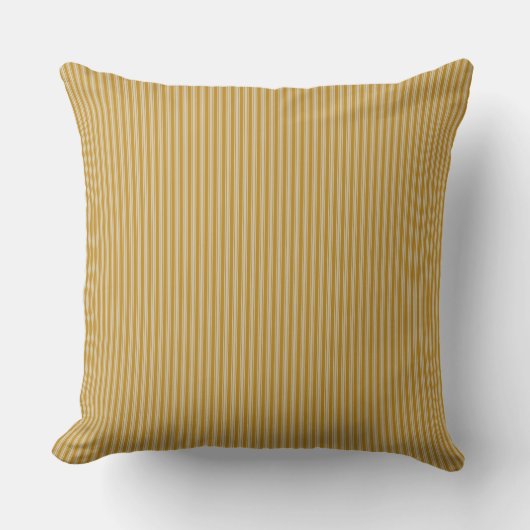 Coussin Jaune Moutarde Rayure À Tiques (Recto)