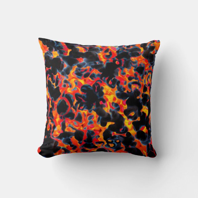 Coussin Jaune noir et rouge (Recto)