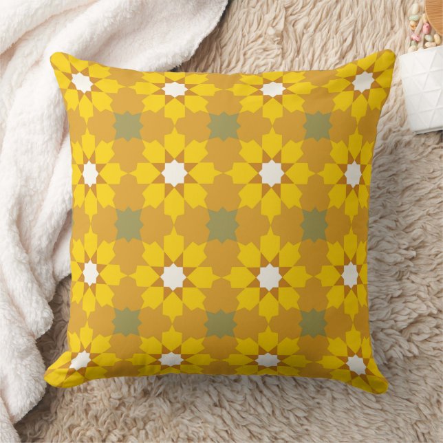 Coussin jaune or encaustique vintage (Couverture)