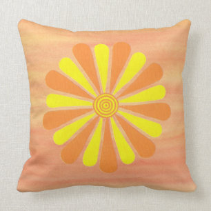 Coussin Jaune Orange Energie Sunburst Orange Mélange Couss