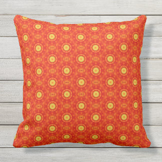 Coussin Jaune orange inspiré par méditation de conception