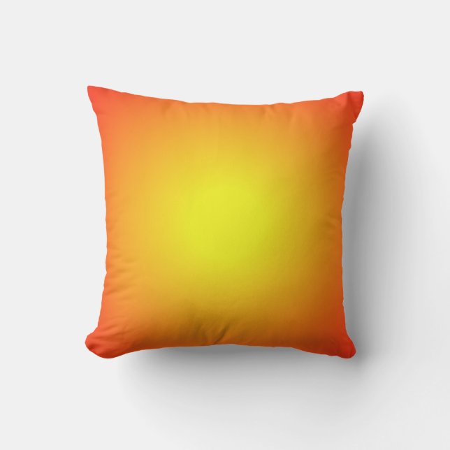 Coussin Jaune Orange Rouge Feu du Soleil (Recto)