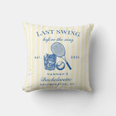 Coussin Jaune Rétro Dernier Balancement Avant La Raquette  (Recto)