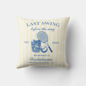 Coussin Jaune Rétro Dernier Swing Avant Le Bac Tennis Ring (Verso)