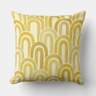 Coussin jaune rétro moderne