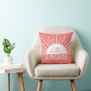 Coussin Jaune Simple Moderne Hello Sunshine