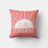 Coussin Jaune Simple Moderne Hello Sunshine (Recto)