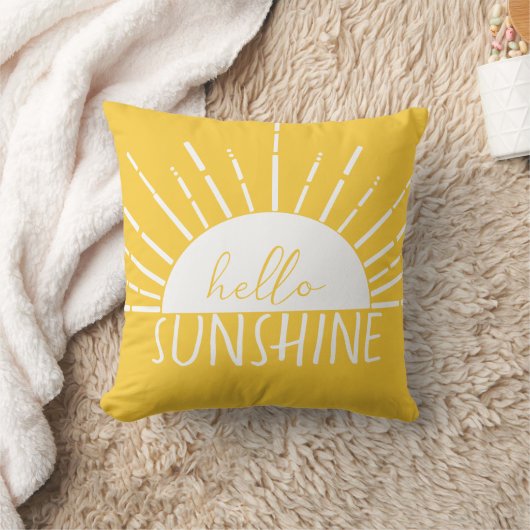Coussin Jaune Simple Moderne Hello Sunshine (Couverture)
