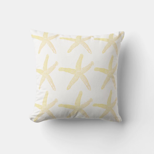 Coussin Jaune Starfish Motif Décor Cadeau Favoriser (Recto)