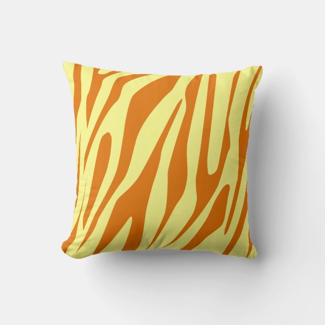 Coussin Jaune - Tiger orange Motif sans couture (Recto)