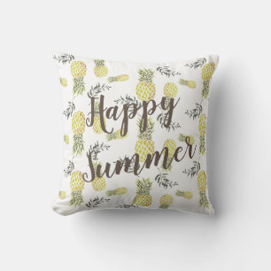 Coussin Jaune vert et or PINEAPPLE HEUREUX ÉTÉ