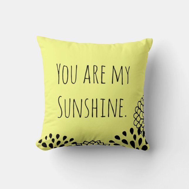 Coussin Jaune vous êtes mon soleil (Recto)