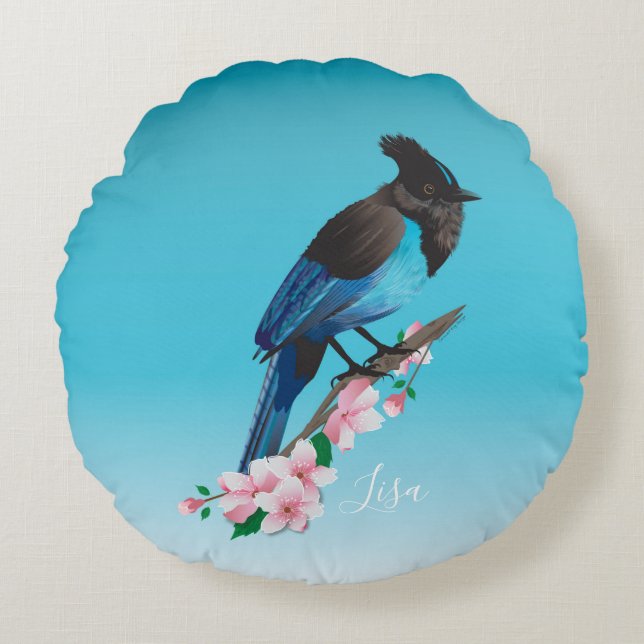 Coussin Jay Round de Steller (Devant)