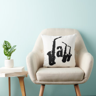 Coussin Jazz Black Sax Choisissez votre couleur arrière -