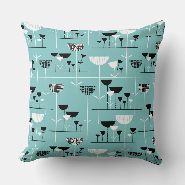 Coussin Jazz moderne - Bleu clair 80C6C6 (Recto)