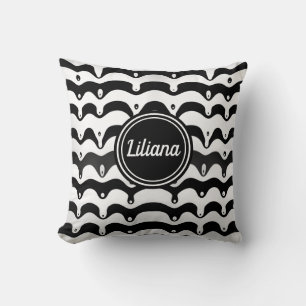 Coussin Jazzy Black and White Meling Zebra Stripes