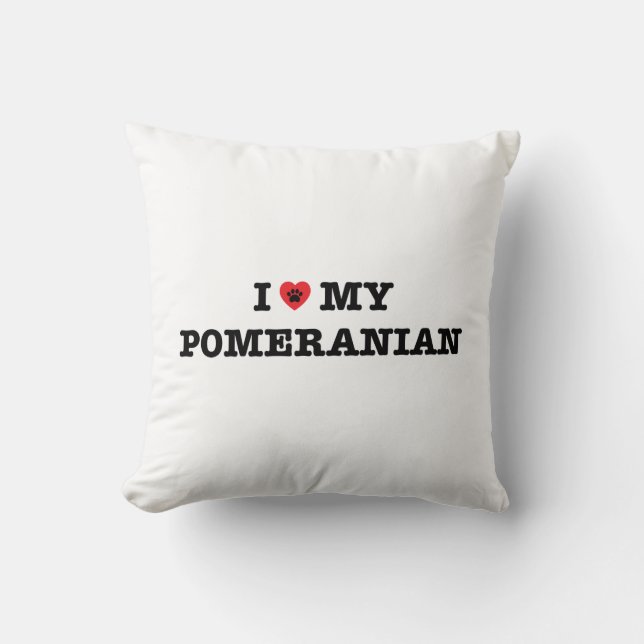 Coussin J'Coeur Mon Poméranien (Recto)