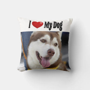 Coussin Je adore mon chien photo