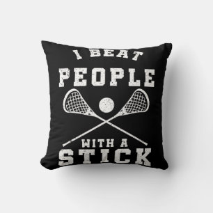 Coussin Je Battre Les Gens Avec Un Joueur De Crosse Stick