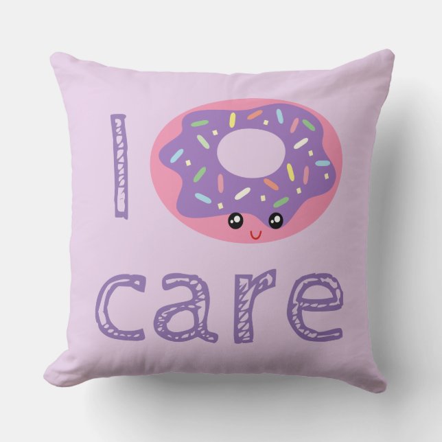 Coussin Je beigne soins kawaii doughnut pun humour (Recto)