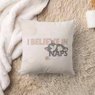 Coussin Je crois en les siestes Chat mignon endormi