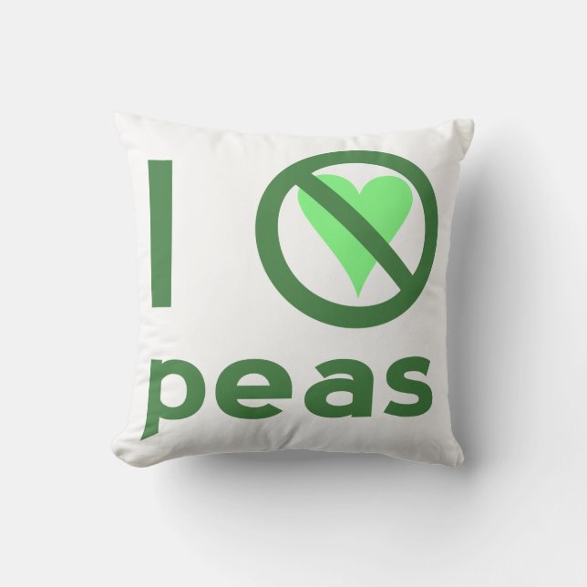 Coussin Je déteste les petits pois Texte vert (Recto)