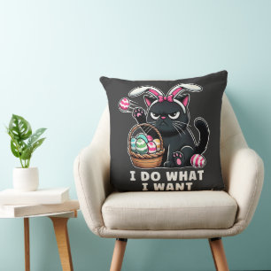 Coussin je fais ce que je veux Lapin de Pâques