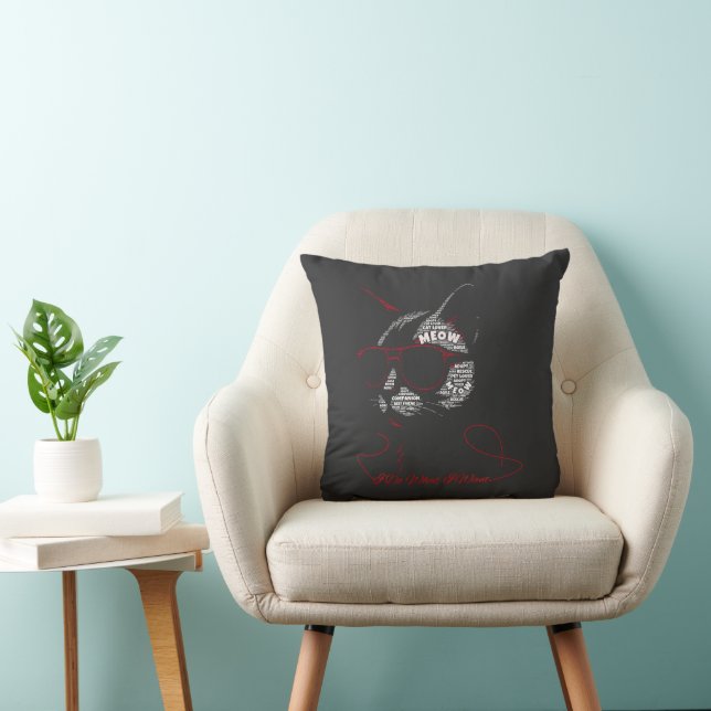 Coussin Je Fais Ce Que Je Veux Typographie De Chat (Chaise)