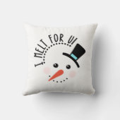 Coussin Je fond pour toi | Frosty Jolly Snow Man Christmas (Verso)