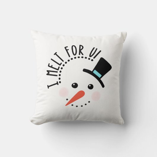 Coussin Je fond pour toi | Frosty Jolly Snow Man Christmas (Recto)