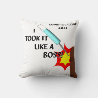Coussin Je l'ai pris comme un patron - Vaccin version 2021