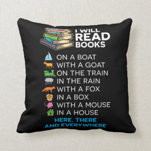 Coussin Je lirai des livres sur un bateau et lire partout