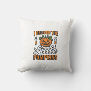 Coussin Je livre les petits citrouilles Halloween Infirmiè