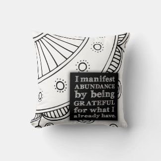 Coussin Je Manifeste L'Abondance En Étant Une Affirmation