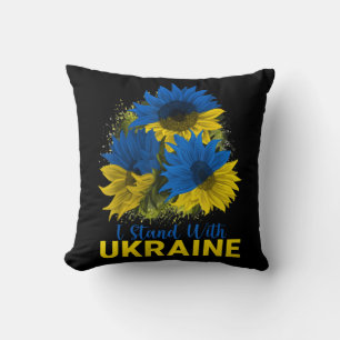 Coussin Je Me Tiens Avec L'Ukraine Drapeau De Tournesol Pa