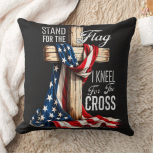 Coussin Je me tiens debout pour le drapeau et je m'agenoui