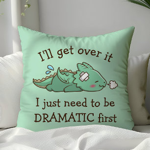 Coussin Je M'en Remettrai Drame Mignon Drôle Bébé Dragon