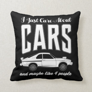 Coussin Je m'inquiète juste du cadeau de voitures pour de