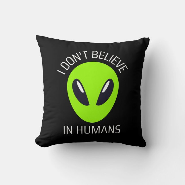 Coussin Je ne crois pas en l'humanité (Recto)