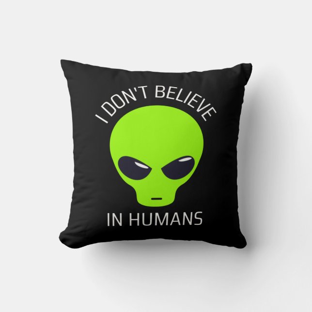 Coussin Je ne crois pas en l'humanité  (Recto)