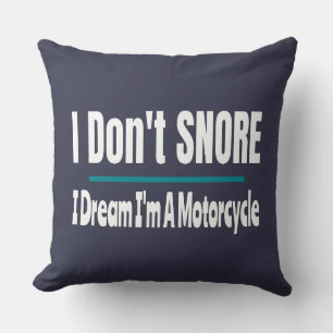 Coussin Je ne ronfle pas Je suis une moto qui dort