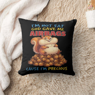 Coussin Je ne suis pas gros, Dieu m'a donné des airbags pa
